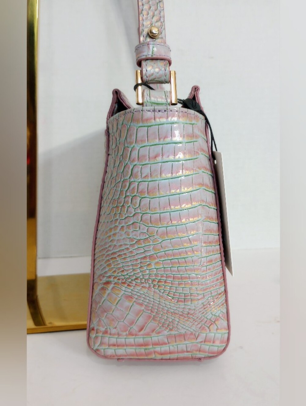 NWT Brahmin Hillary, Flirty Ombre Melbourne Crocodile Embossed Leather Crossbody - Picture 9 of 13